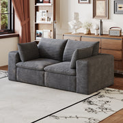 Divano modulare con imbottitura in schiuma, design senza telaio, in tessuto grigio scuro 180 × 90 × 60 cm