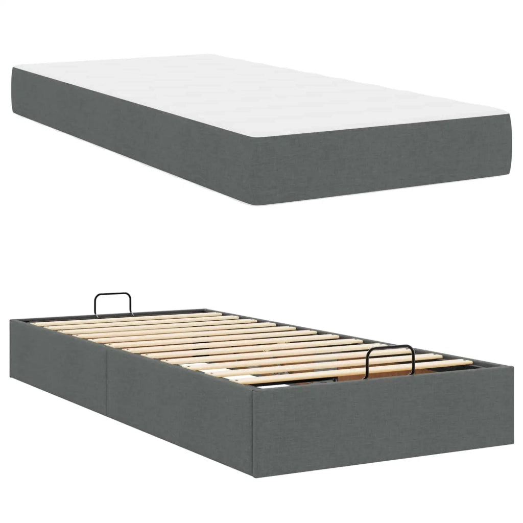 Struttura letto con materasso 2 pcs Grigio Sfumato Tessuto 3399453
