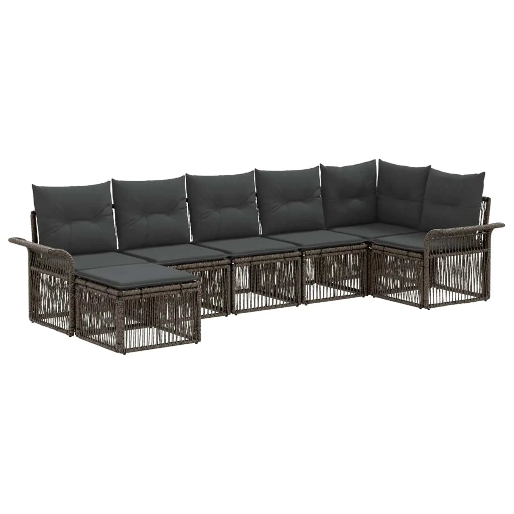 Set Divano da Giardino 7 pz Grigio polyrattan 3434903