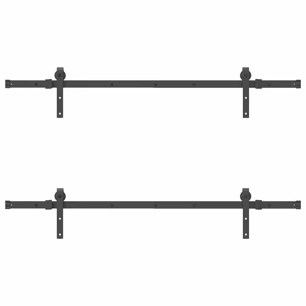 Kit di Binari per Porte Scorrevoli 152,5 cm Acciaio Nero