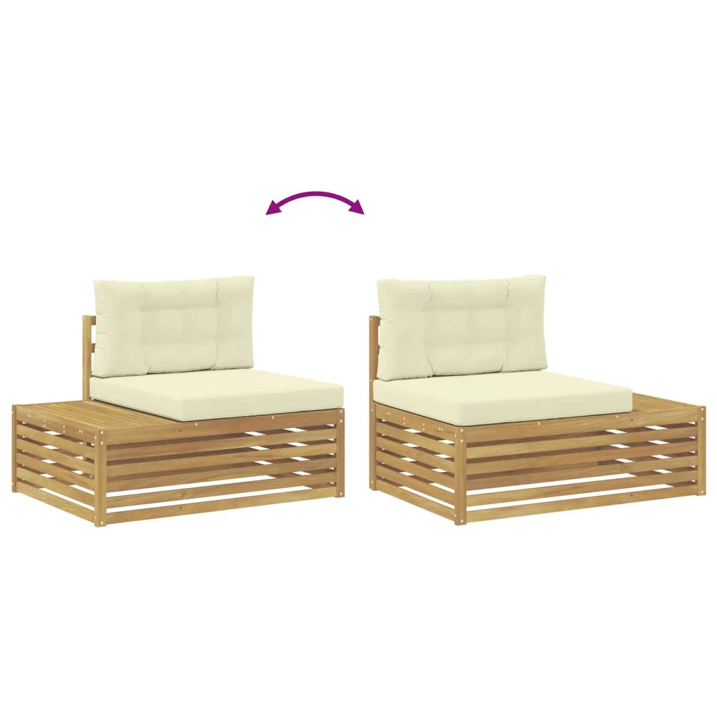 7 pz Set di divani da esterno Bianco 3391125