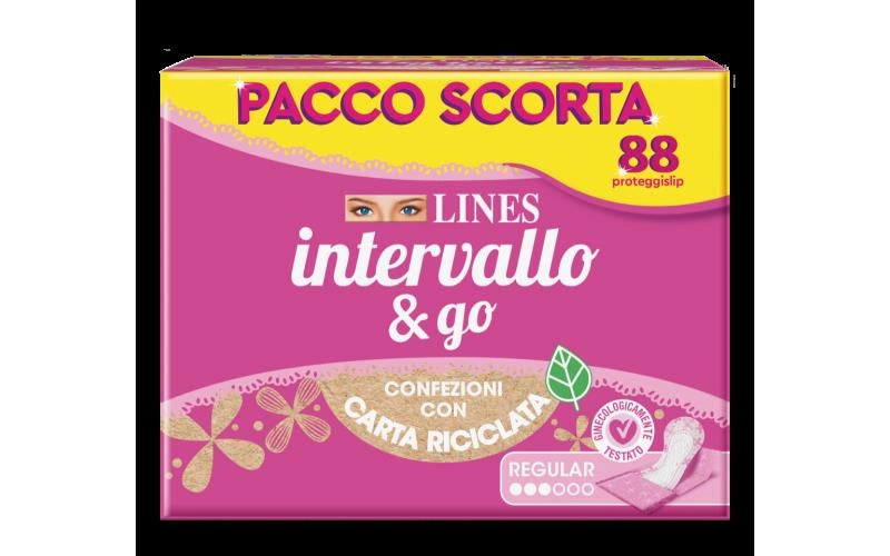 LINES PROTEGGISLIP INTERVALLO 88 PZ MODELLO ASSORBENZA REGULAR RIPIEGATO