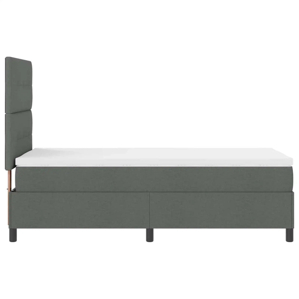 Letto a molle con materasso Grigio scuro 90 x 190 cm Tessuto