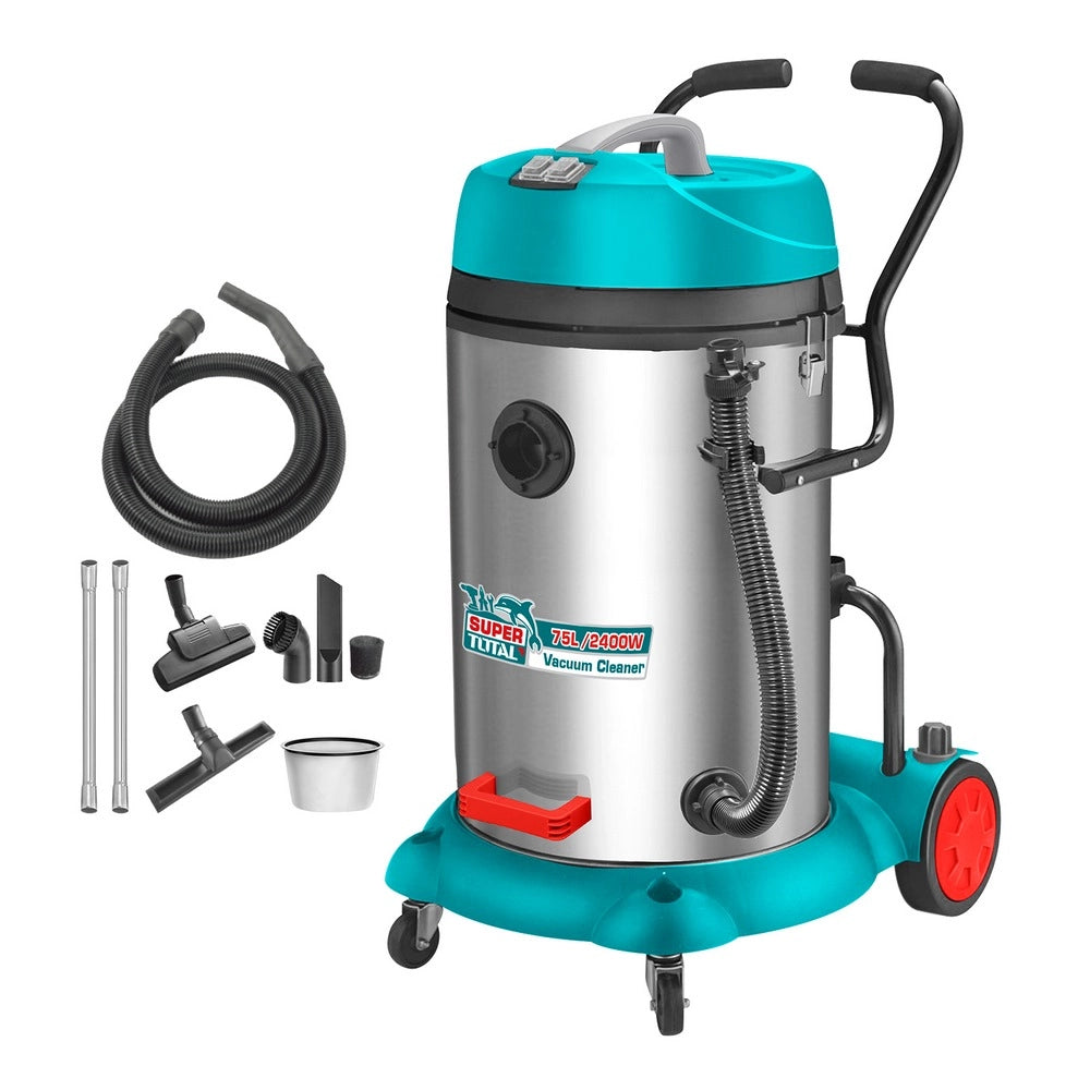 Bidone aspiratutto da 2400W con serbatoio da 75L e accessori TOTAL - TVC24751