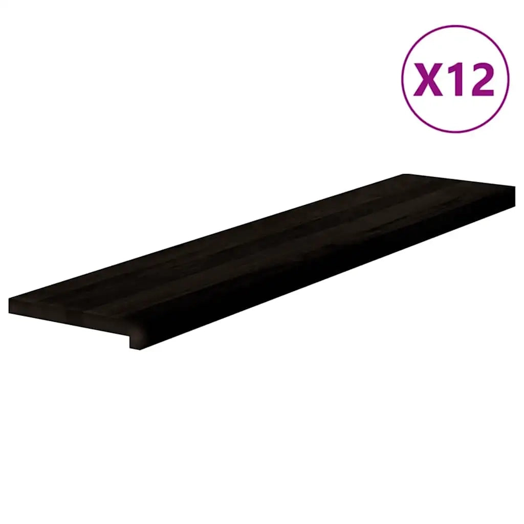 Gradini 12 pz Marrone Scuro 120x25x2 cm Legno Massello Rovere