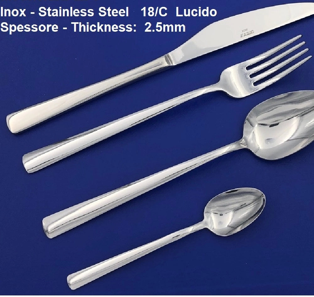 Cucchiaio 12pz in Acciaio Inox 18/C Lucido Spessore 2.5mm uso Professionale