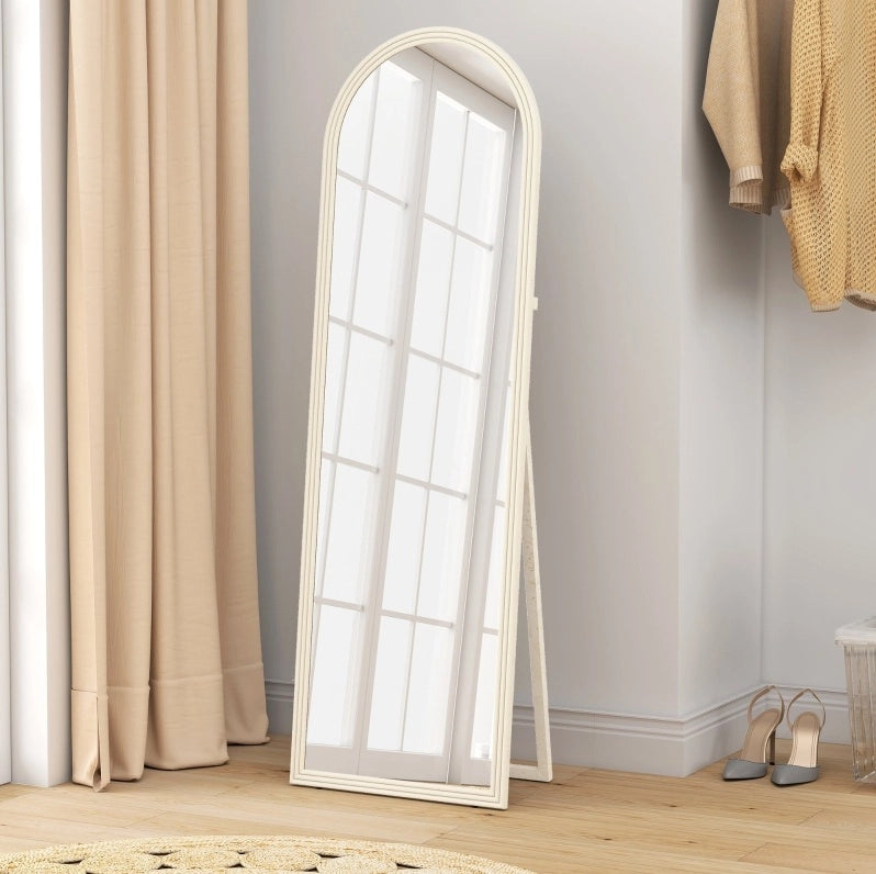 Specchio da terra ad arco bianco 50 x 160 cm