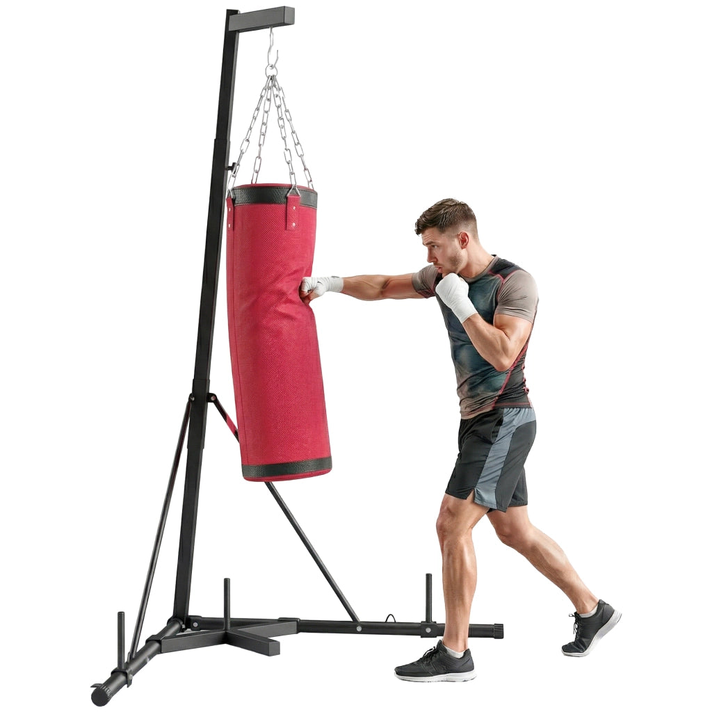 Supporto Sacco da Boxe Autoportante ¨C Xylo ¨C Base Zavorrata Regolabile 175x91x231cm Rosso