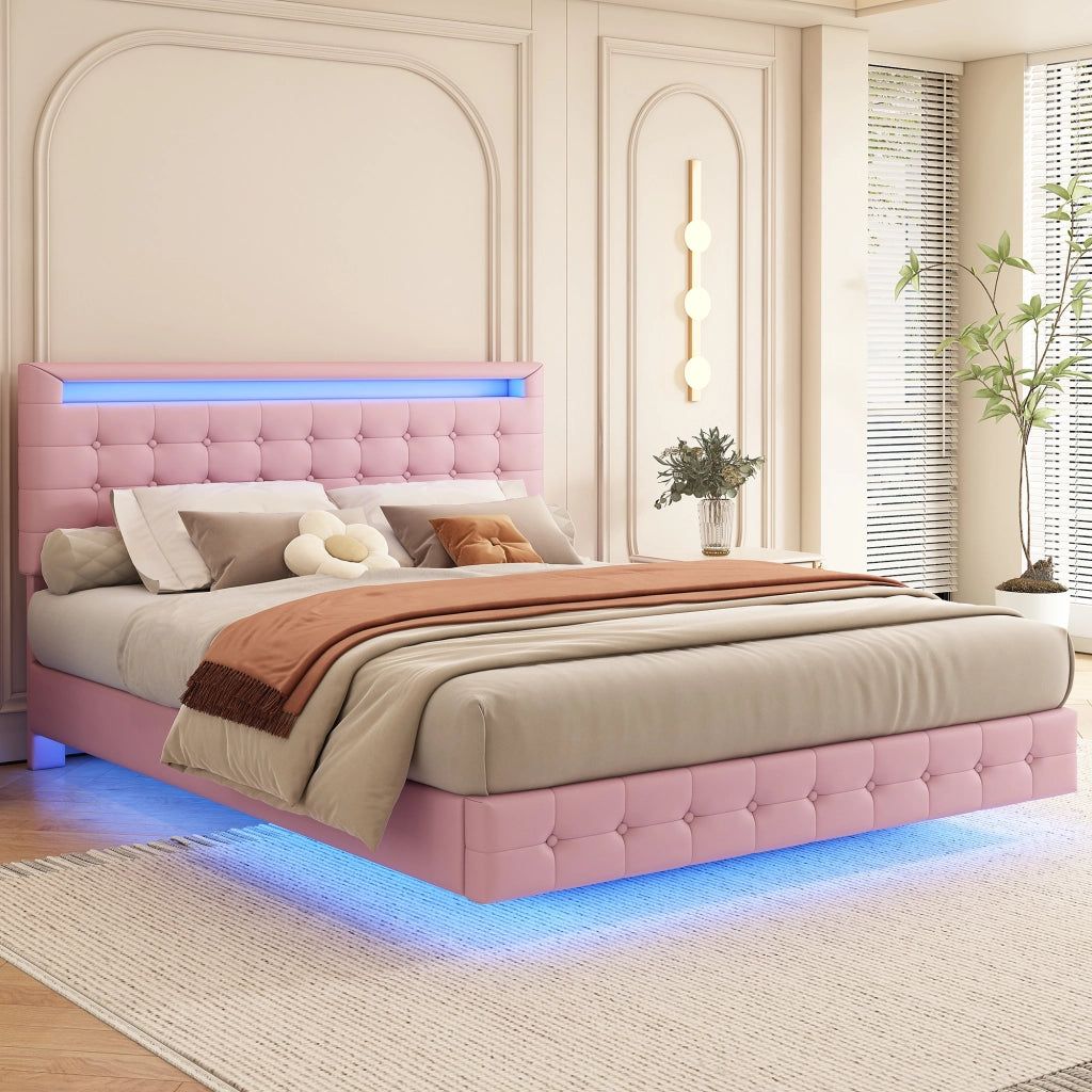 letto basso pu rosa 140 x 200 cm