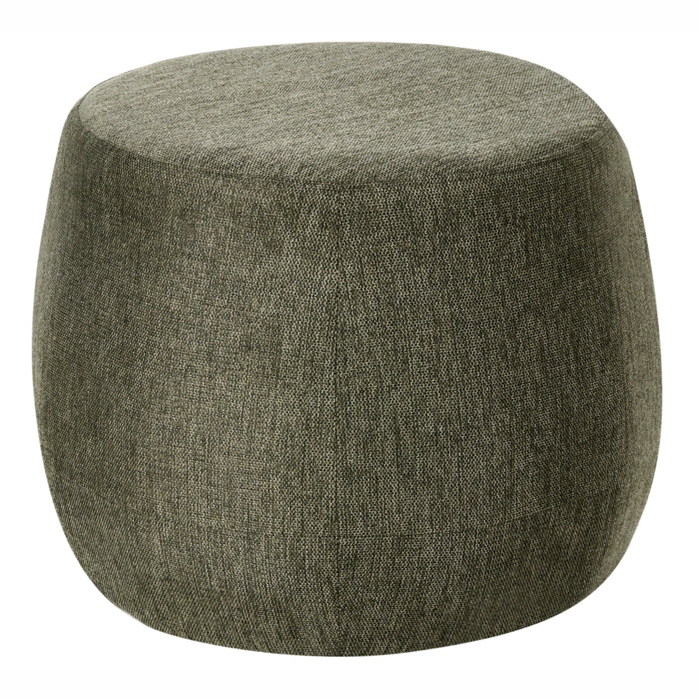 Pouf rotondo moderno Drum stile morbido soggiorno camera da letto tessuto verde scuro