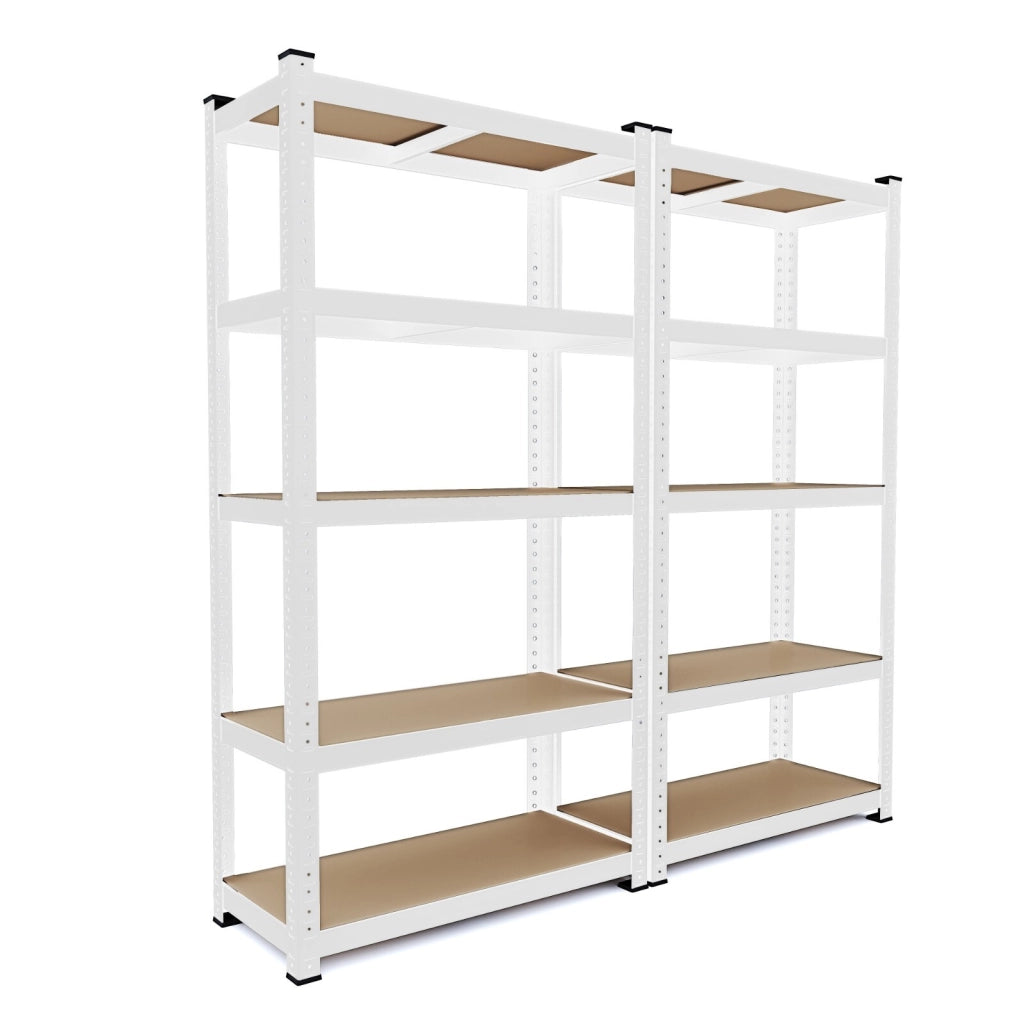 2 Scaffali In Metallo E MDF Ad Alta Portata Fino A 875 Kg Con 5 Ripiani Regolabili Ideali Per Garage Officina Cantina Capannone Magazzino Design Modulare 180 X 90 X 40 Cm Bianco