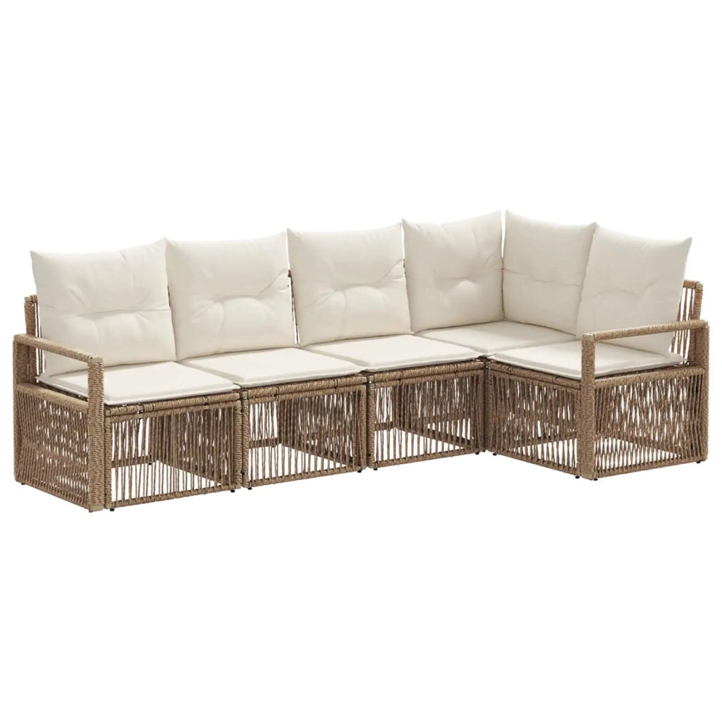 Set Divano da Giardino 5 pz Beige polyrattan 3435711