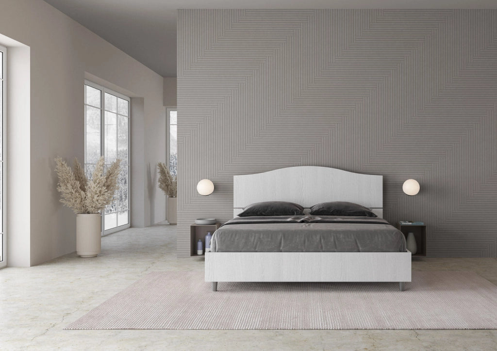 Letto Matrimoniale 160x190 cm Senza Rete Dores Bianco Frassino