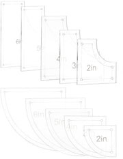 Set di Template Acrilico - 10 pezzi - Linee trasparenti - 2/3/4/5/6 cm - Protezione pellicola - Per DIY Arte decorativa cucina - Linee a quadri