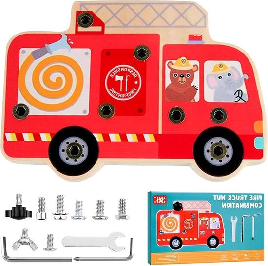 Scatola di lavoro in legno per bambini - Montaggio a vite per bambini - Giocattoli motori e educativi - Regalo per bambini a partire dai 3 anni - Giocattolo sensoriale e didattico con vite - Giocattoli in legno per lo sviluppo motorio