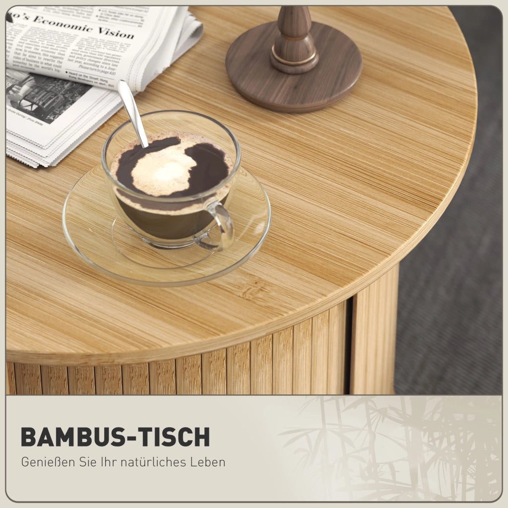 Tavolino rotondo con cassetto ¨C Minimal ¨C Bamb¨´, §¶60x45 cm