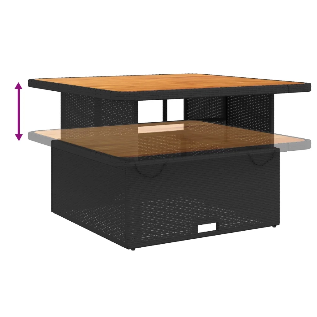 Set da Pranzo da Giardino 5 pz Nero con Cuscini in Polyrattan 3277378