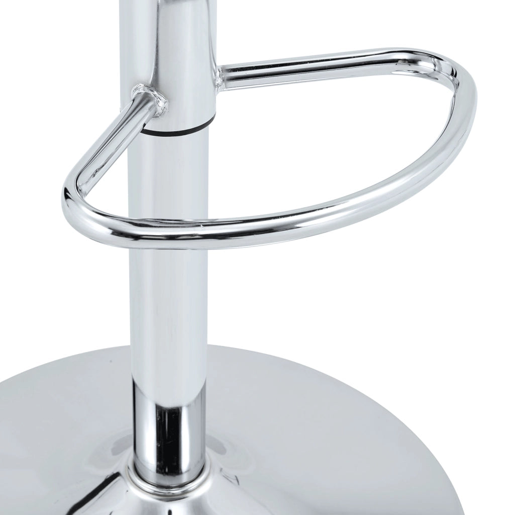 Sgabello da bar regolabile 52x45x93-114 cm metallo e PU bianco girevole