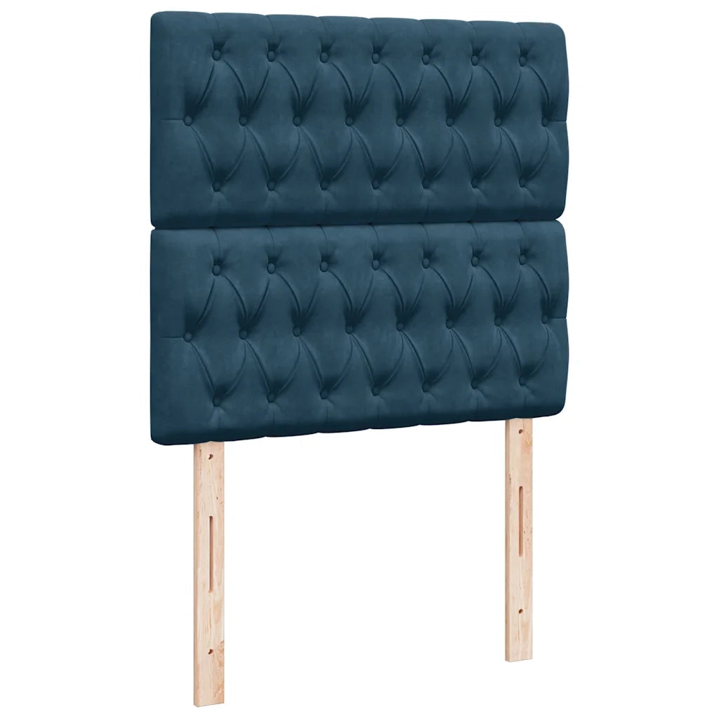 Giroletto a Molle con Materasso Blu 90x200 cm in Velluto