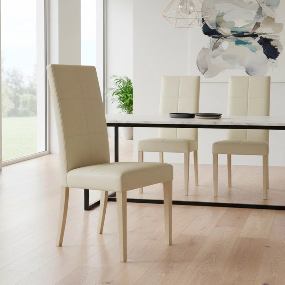Set 2 sedie similpelle Giada colore beige