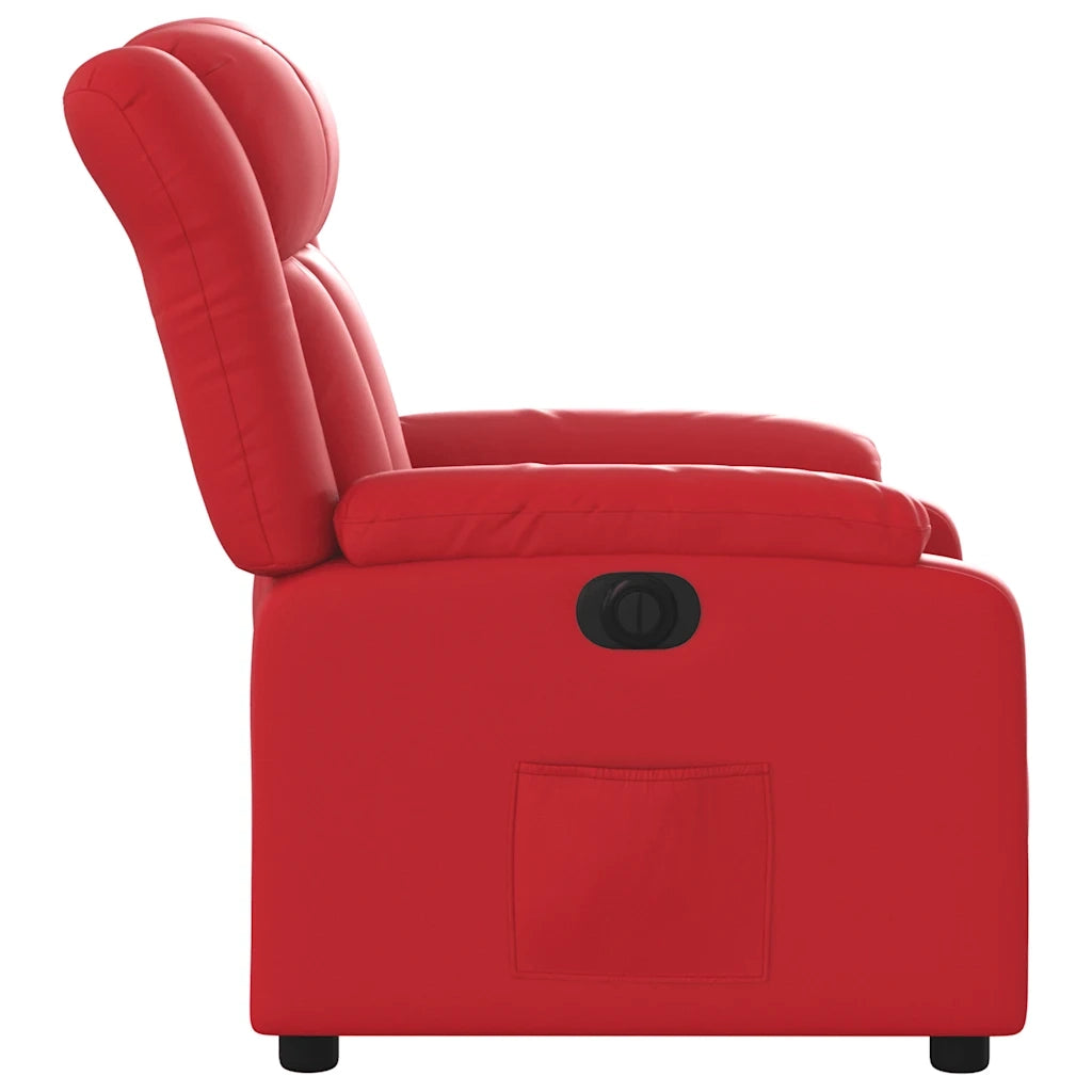 Divano Sedia-Poltrona Reclinabile Elettrica Rossa in Similpelle 762098