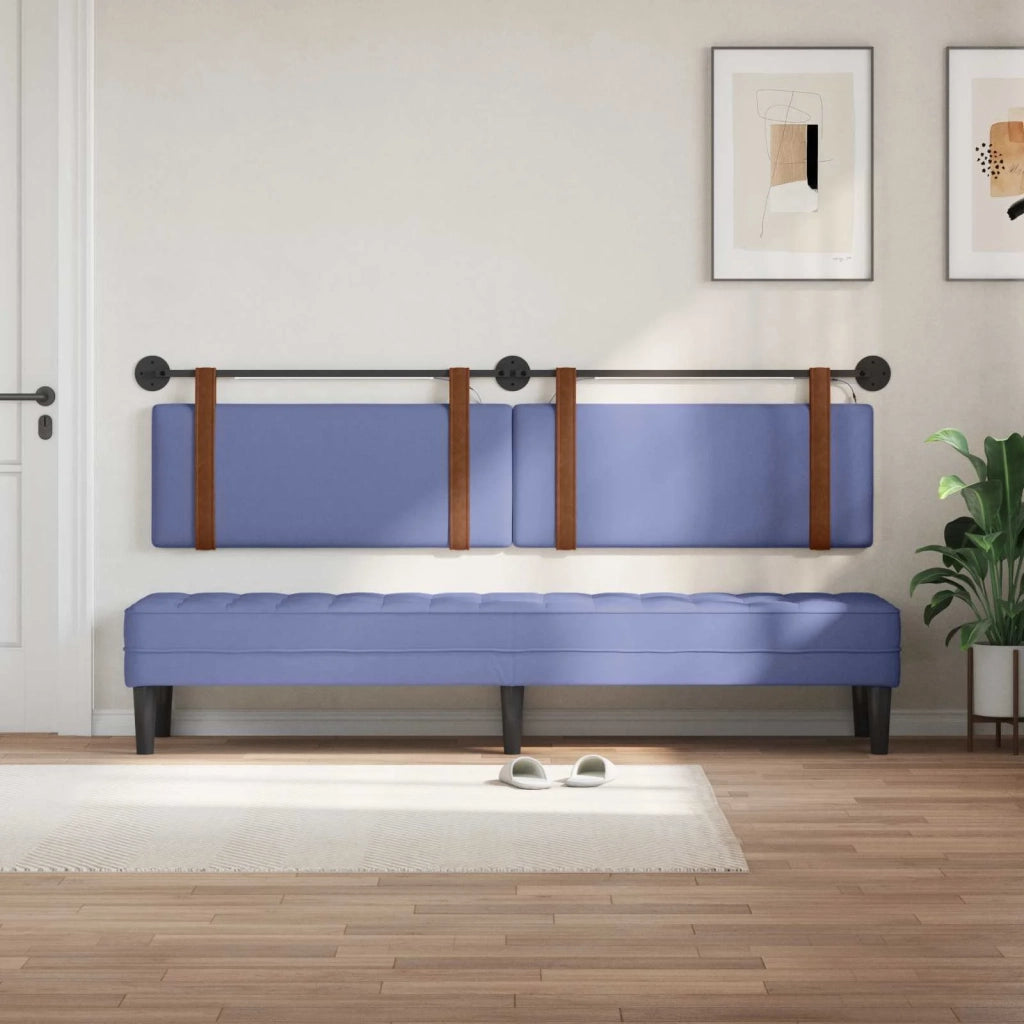 Testiera sospesa Con luce LED Blu jeans PU Antico 3424055