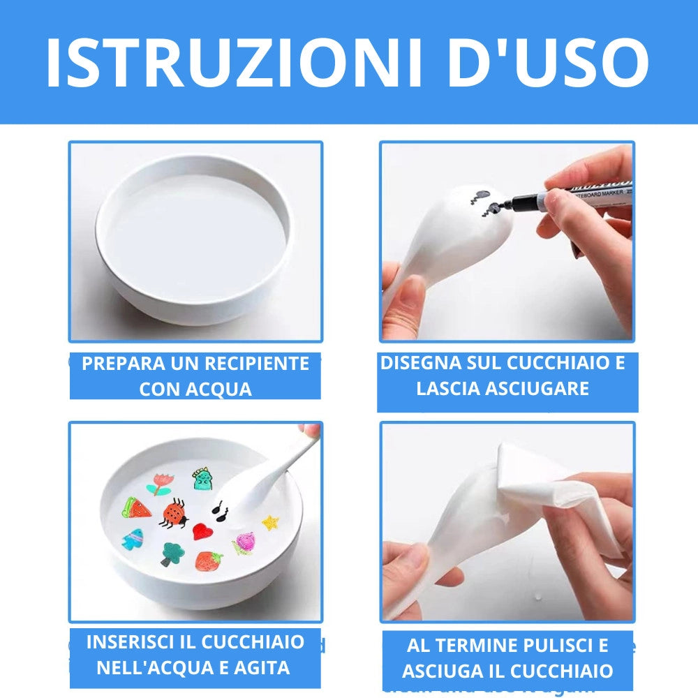 Trade Shop - Set 12 Pennarelli Magici Pittura Ad Acqua Penna Galleggiante Lavabile Bambini -