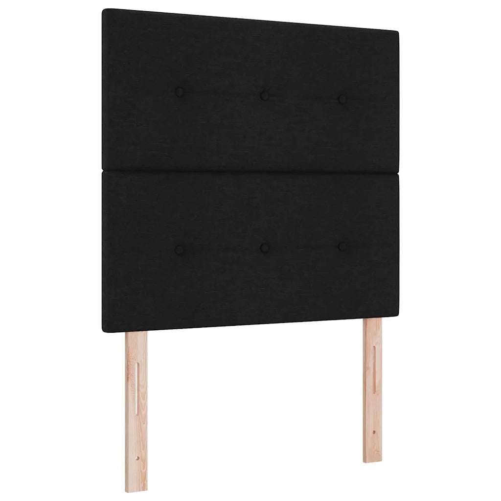 Letto a molle con materasso Nero 140 x 190 cm Tessuto