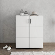 Mobile Portascarpe Ystad, Scarpiera 9 Ripiani, 92x33x113h cm Bianco Opaco
