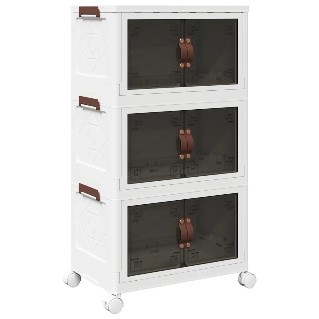 Scatola Portaoggetti con Ruote 3 Livelli 28 L 48,5x29,5x86 cm 4012369
