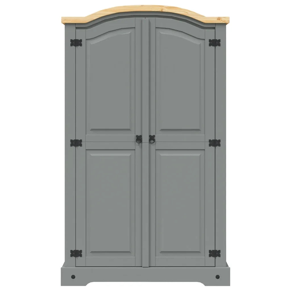 Armadio in Legno di Pino Messicano Corona 2 Ante Grigio CFW8062880