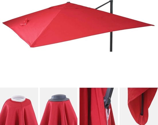 Parasole Alternativo Luxe per Ombrellone - 3x4m (Ø5m) - Resistente al Tempo e alla Pioggia - Rosso