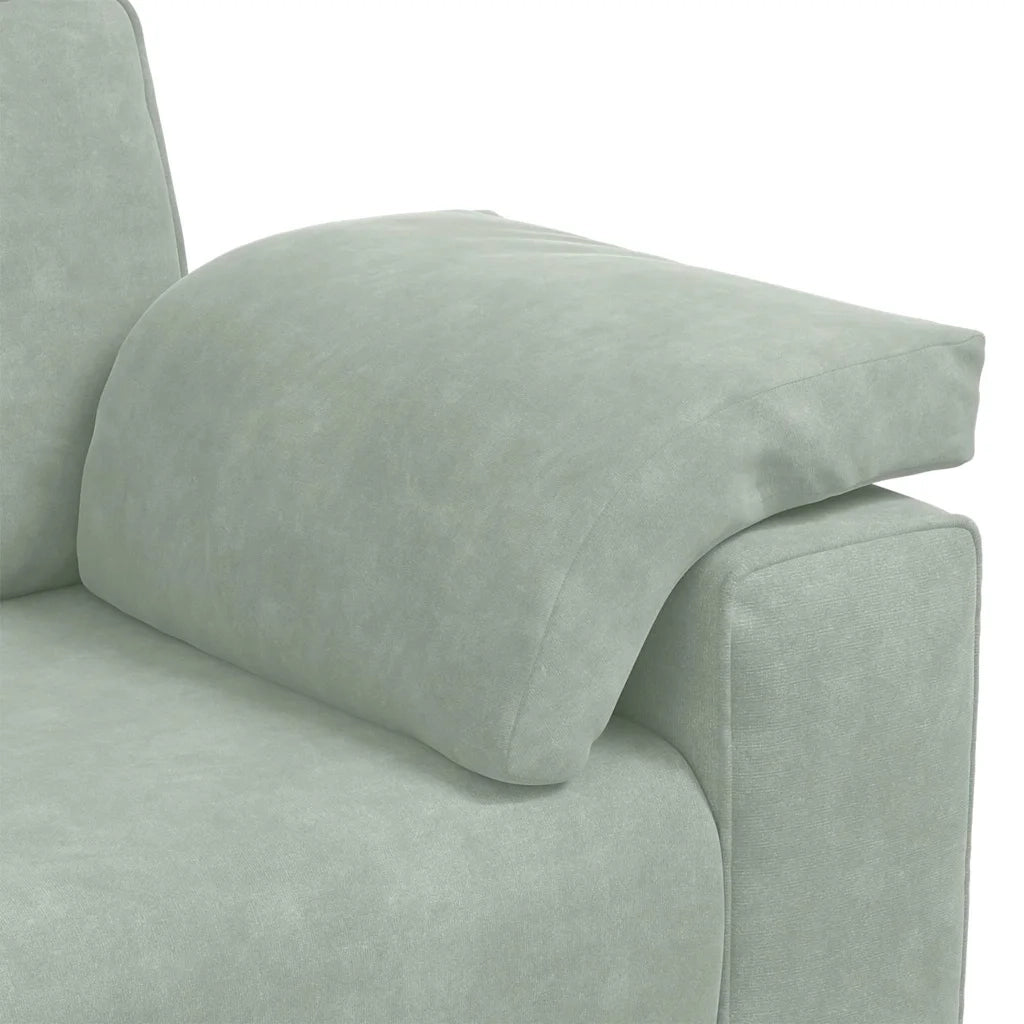 Divano a 3 Posti-Sofa 3 Posti Grigio Chiaro 178 cm in Velluto