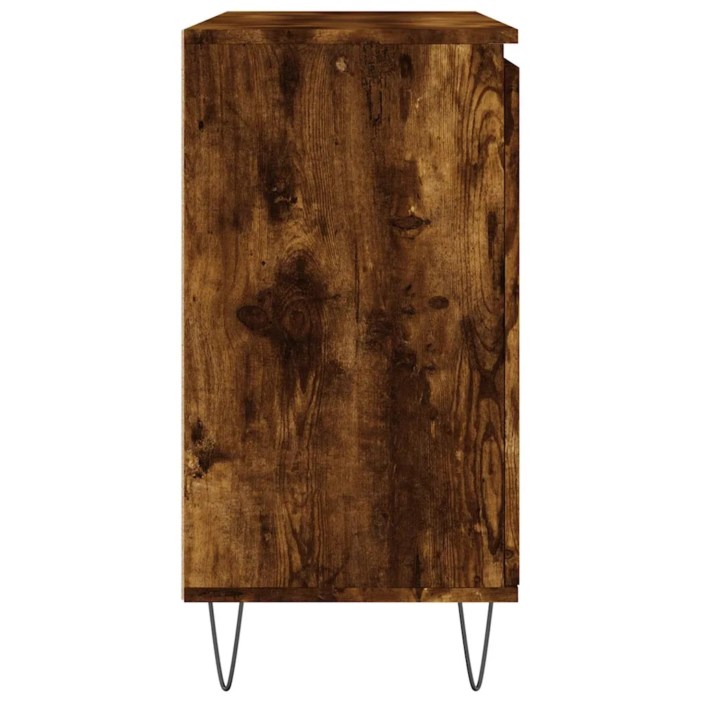 Credenza | Madia | Buffet da pranzo | Armadio da pranzo Rovere Fumo 101,5x35x70 cm in Legno Multistrato