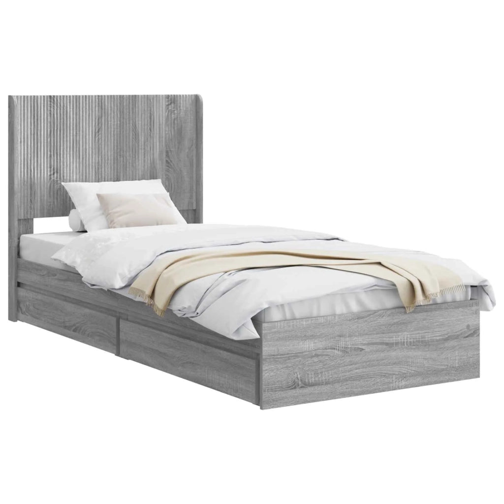 Struttura del letto con stoccaggio e testata Grigio Sonoma 3414060