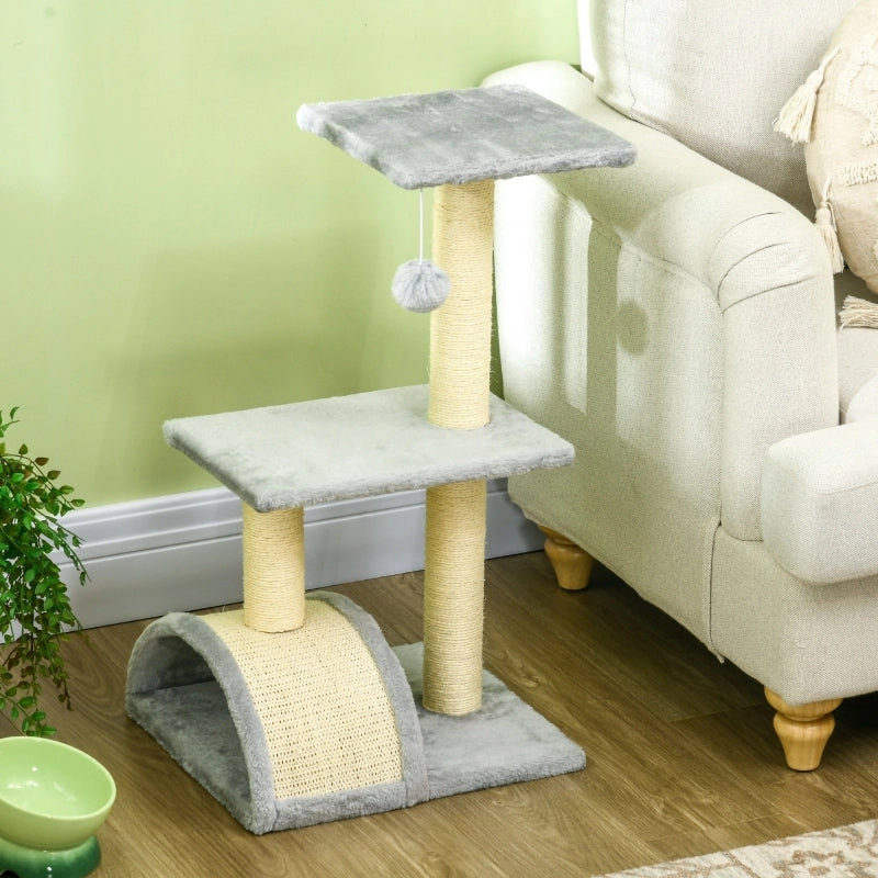 ALBERO RASCHIATOIO 72 cm in poliestere grigio chiaro