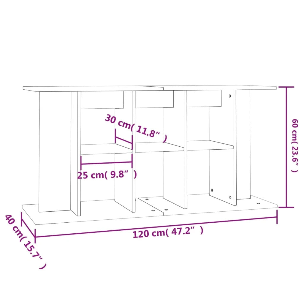 Base per mobiletto per acquario 120 x 40 x 60 cm legno ingegnerizzato grigio 02_0045049