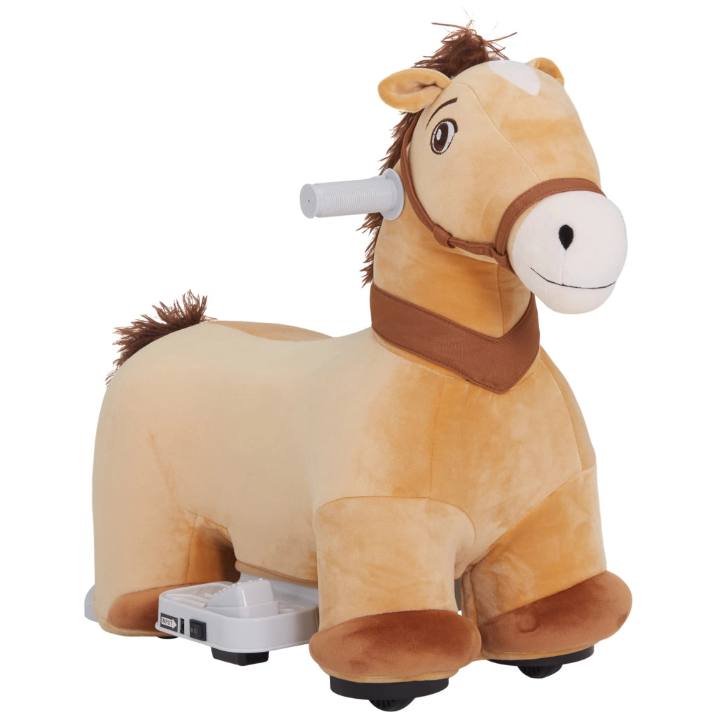 Cavallo Cavalcabile Elettrico per Bambini ¨C zephmum ¨C Marrone 6V con Ruote PU e Musica