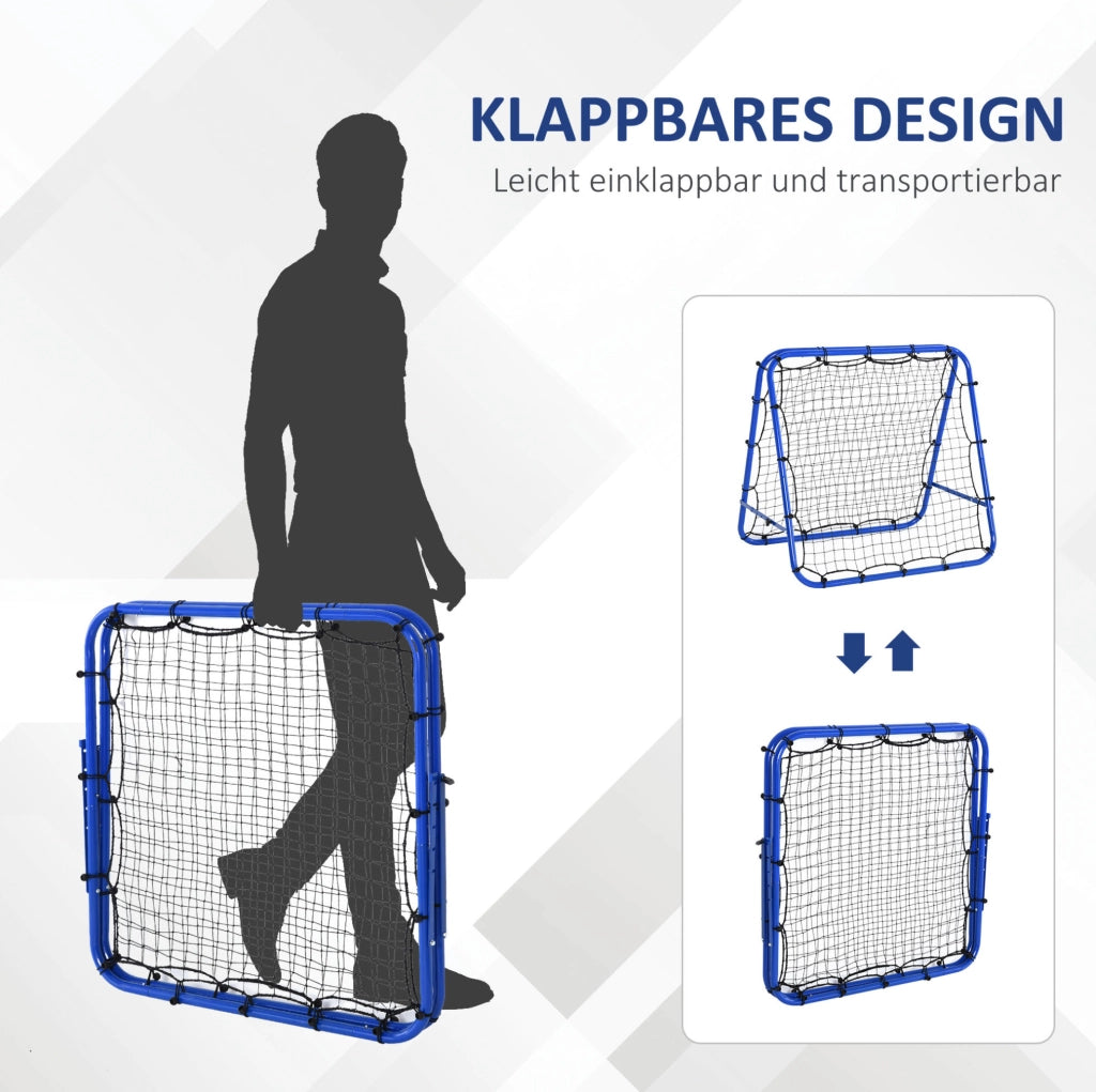 Rete Rebounder da Calcio Pieghevole in Acciaio Blu