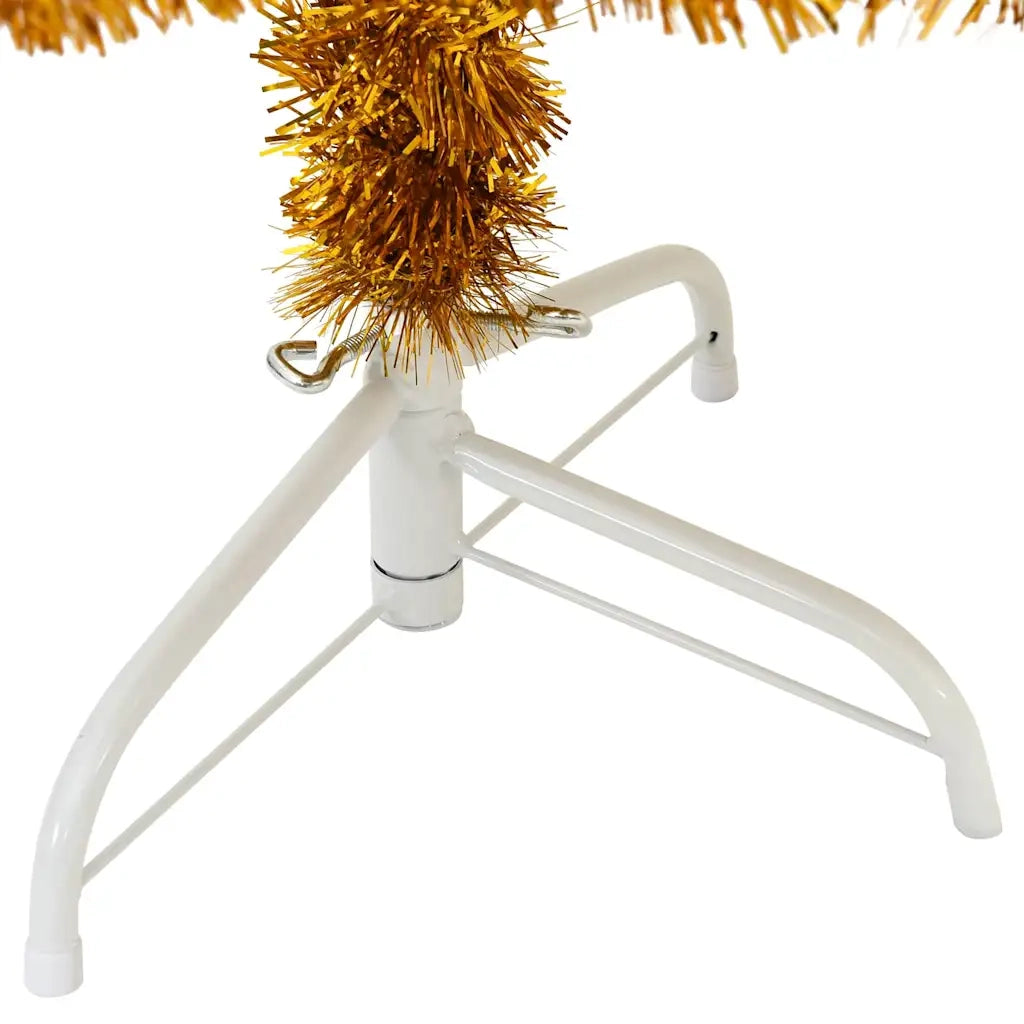 Albero di Natale Artificiale a Metà con Supporto Oro 180 cm PET 344692