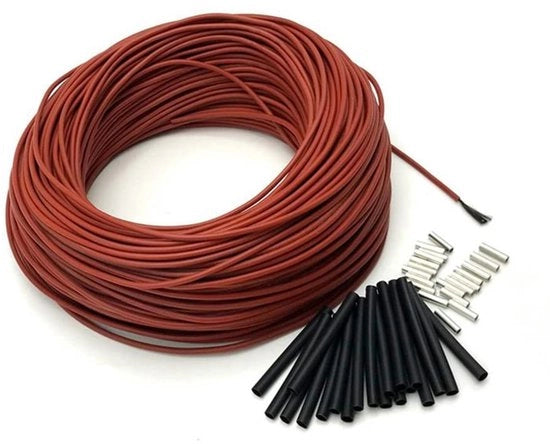 Circolazione del calore - Cavo di riscaldamento del pavimento - Fibra di vetro - Duraturo e affidabile - 12K - Riscaldamento infrarosso - Adatto per pavimenti riscaldati - 200 gradi C