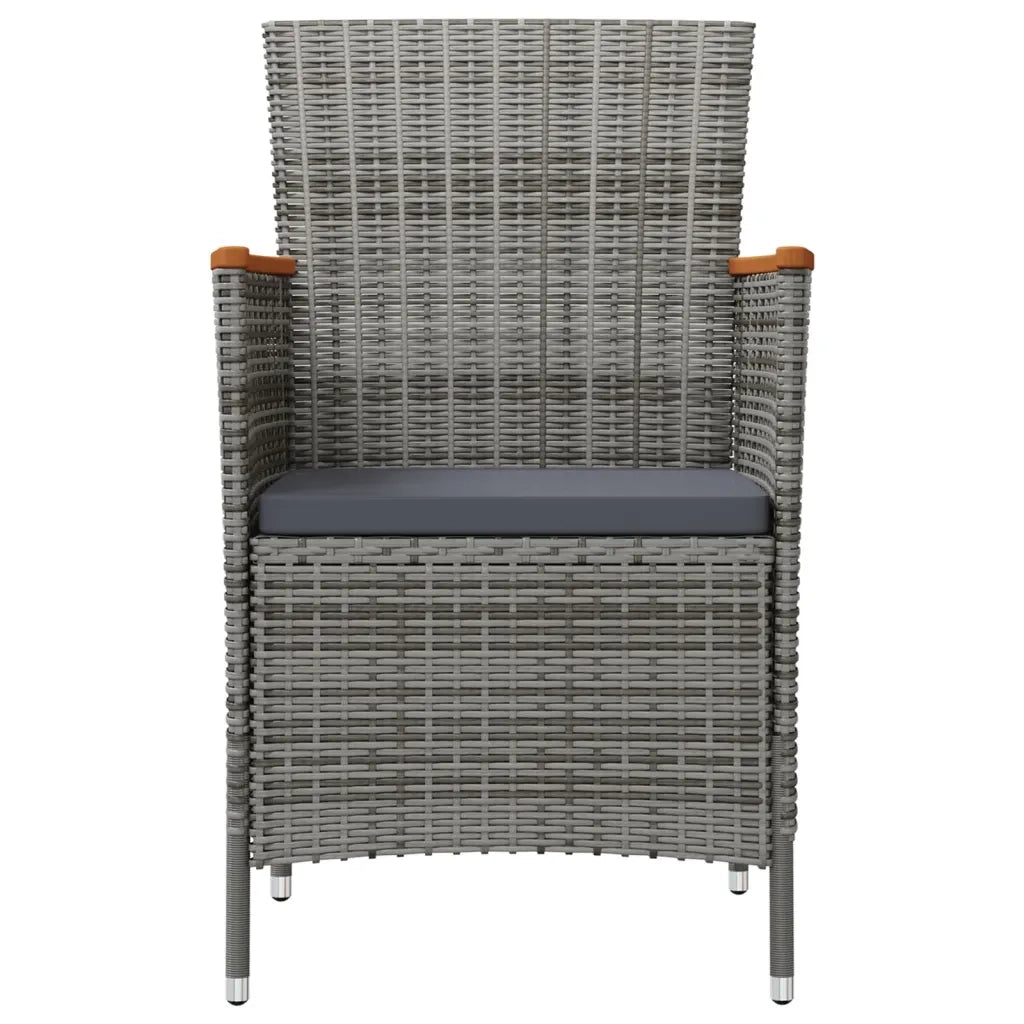 Sedie da Pranzo per Giardino 2 pz | Sedie da Esterno in Polyrattan Grigio