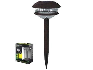 LAMPADA SOLARE LED ABS IN SET DA 4 PEZZI  ø mm.143x371h.  5 lumen    DURACELL LIGHTING