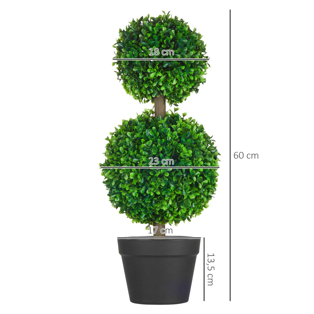 Albero di bosso artificiale ¨C Minimal ¨C 2 pezzi, verde, 60 cm