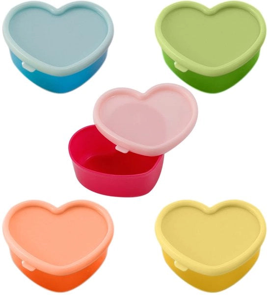 Scatole di archiviazione a forma di cuore - contenitore per snack multifunzionale - 5 pezzi