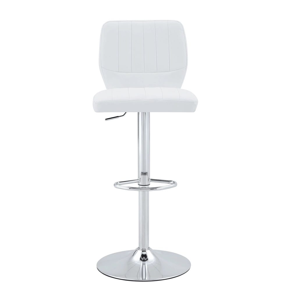 Sgabello da bar regolabile 52x45x93-114 cm metallo e PU bianco girevole