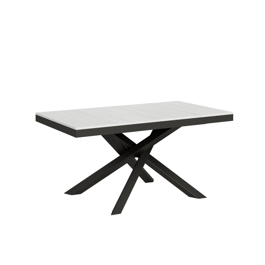 Tavolo allungabile 90x160/420 cm Volta Evolution Bianco Frassino telaio Antracite