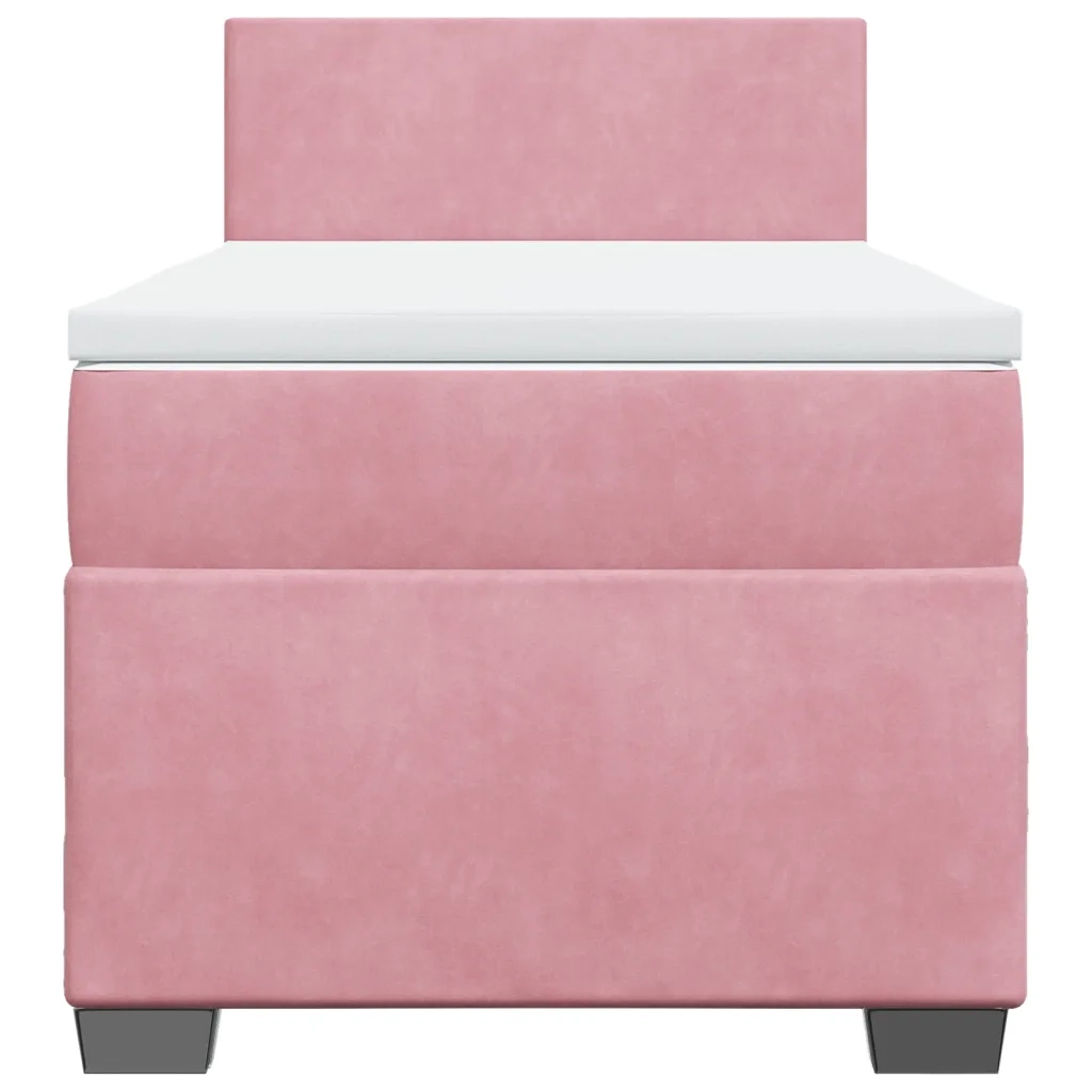 Giroletto a Molle con Materasso Rosa 80x200 cm in Velluto