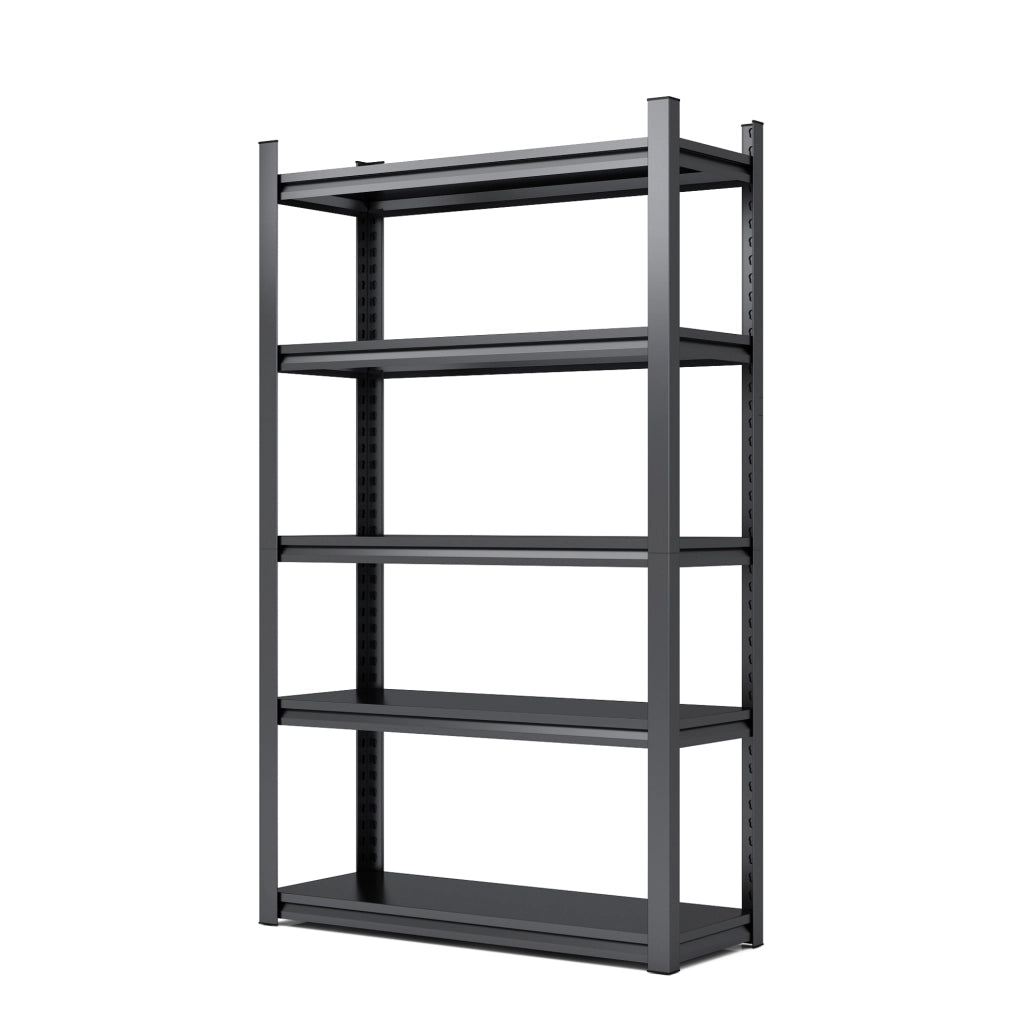 Scaffale metallico portante 5 ripiani 198x120x45,7 cm nero