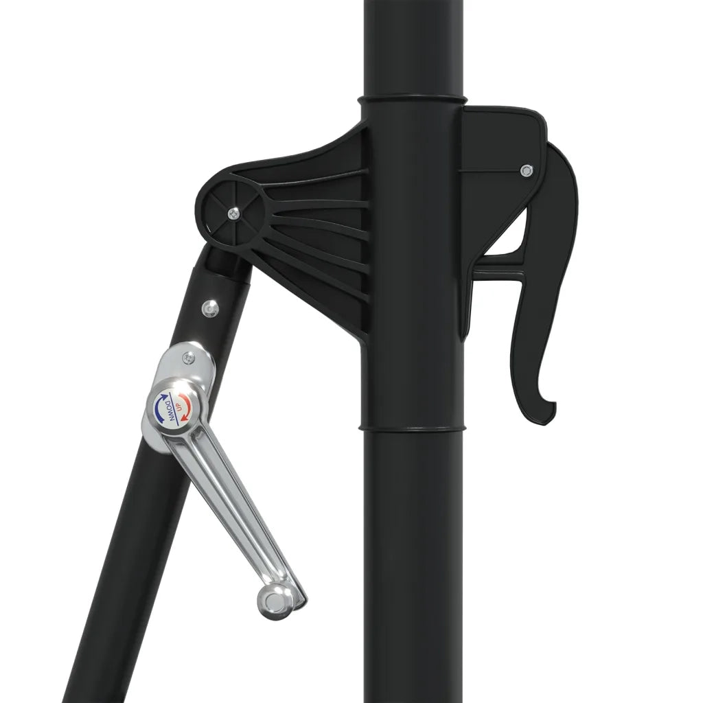 Ombrellone da Giardino-Ombrello da Balcone a Parete con LED 300 cm Nero